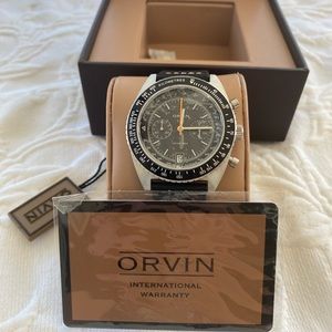 Orvin Mens Watch-Black Leather ORC1